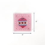 Pink Ornaments Christmas Acrylic Tray Medium with dimension of 8" x 8".
