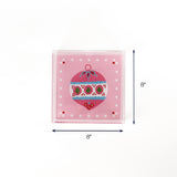 Pink Ornaments Christmas Acrylic Tray Medium with dimension of 8" x 8".