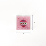 Pink Ornaments Christmas Acrylic Tray (Small) with dimension of 6" x 6".