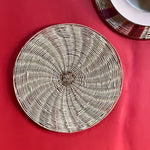Rear view of Peppermint rattan charger/placemat