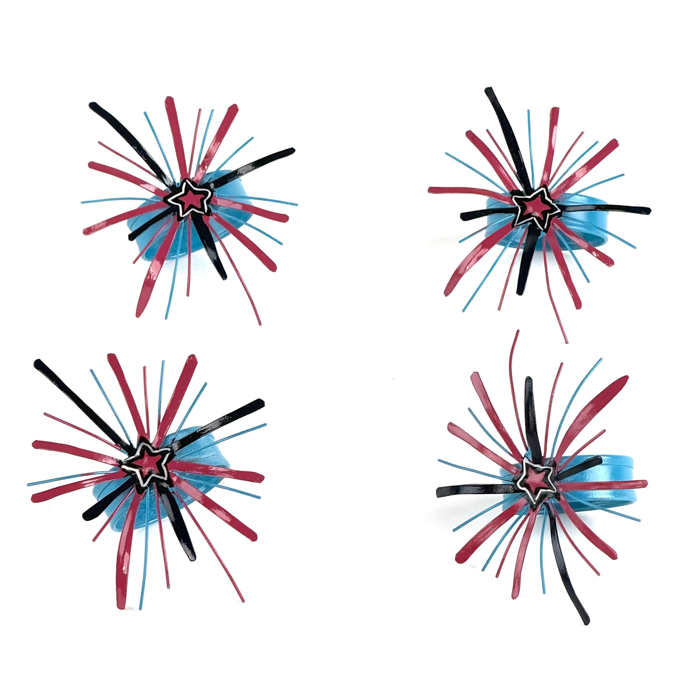 Red Starburst patriotic napkin rings featuring festive red, white, and blue starburst design.