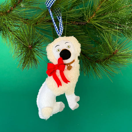 Felt Staffordshire Dog Christmas Ornaments, Set of 2