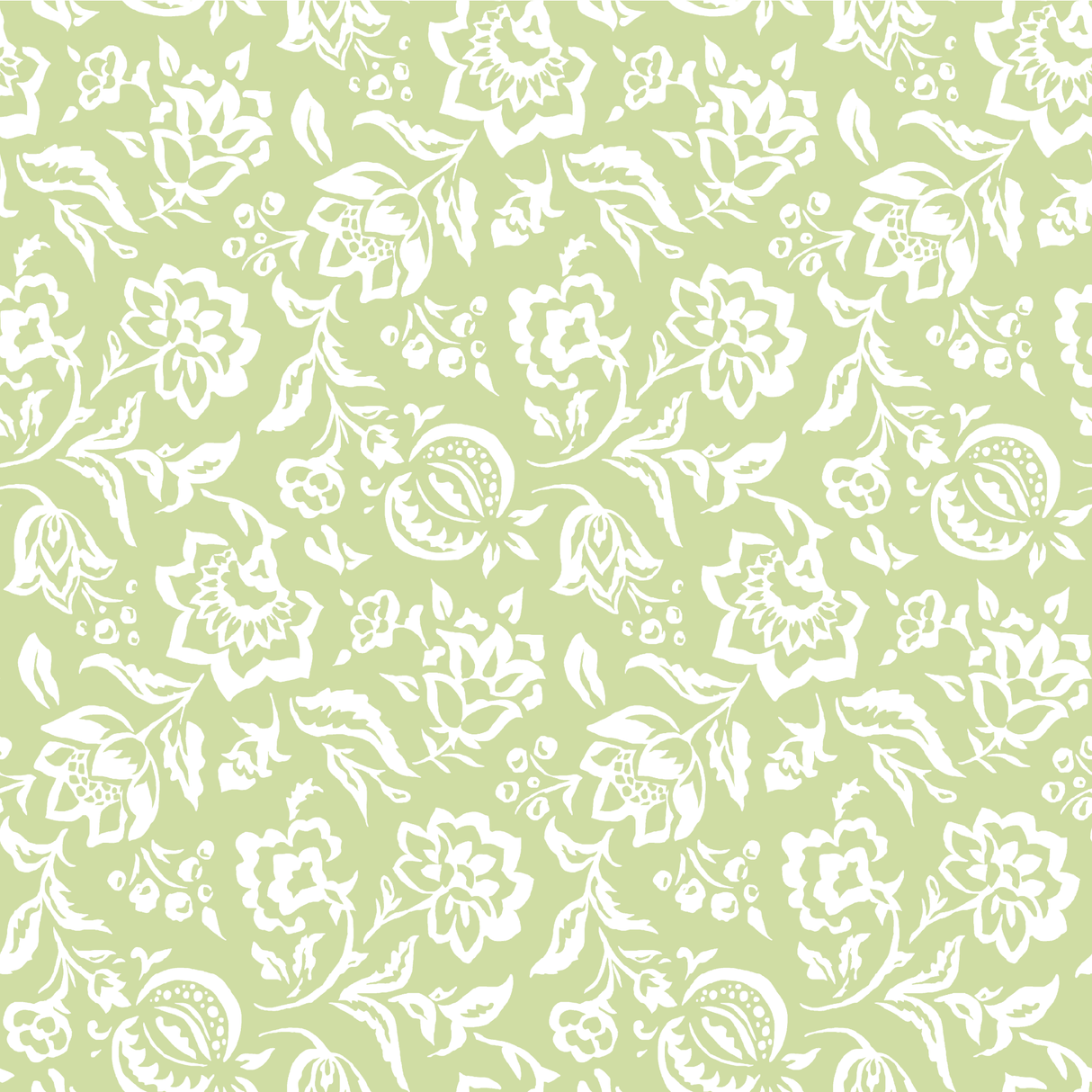 Hampton Court Meadow Green Outdoor Fabric Sample