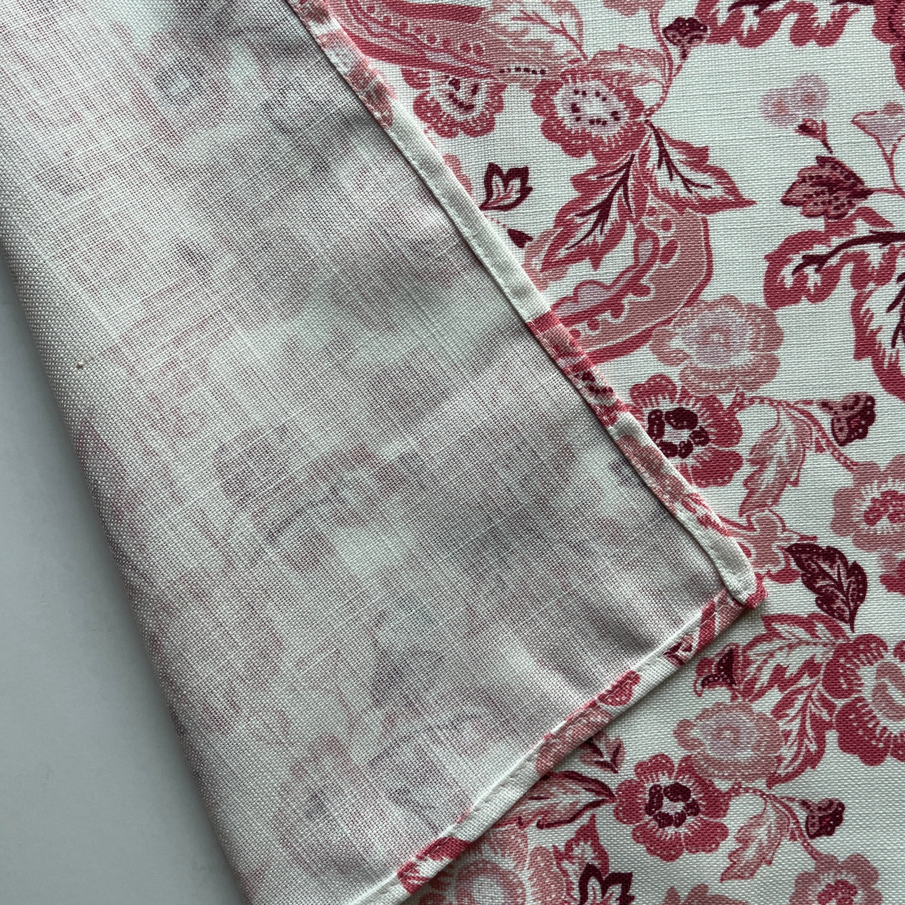 View of the backside of the East of the Sun red chinoiserie placemat