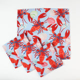 Rock Lobster Blue Cloth Dinner Napkins, Set of 4