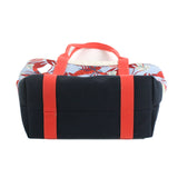 a large Rock Lobster canvas tote bag with a lobster pattern showing the bottom, against a white background.