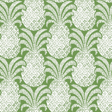 Round Hill Pineapple outdoor wallpaper featuring a green tropical pineapple pattern.