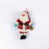 felt Christmas ornament featuring a jolly Santa Claus in a red suit