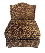 Leopard Print Slipper Chairs, Pair