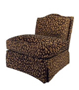 Leopard Print Slipper Chairs, Pair