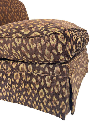 Vintage Leopard Print Slipper Chairs, Pair