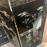 Vintage Low Four-Panel Chinoiserie Screen
