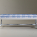 Grand Tour Bench w/Gin Lane Rhubarb Gingham Upholstery