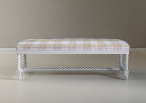 Grand Tour Bench w/Gin Lane Celery Upholstery