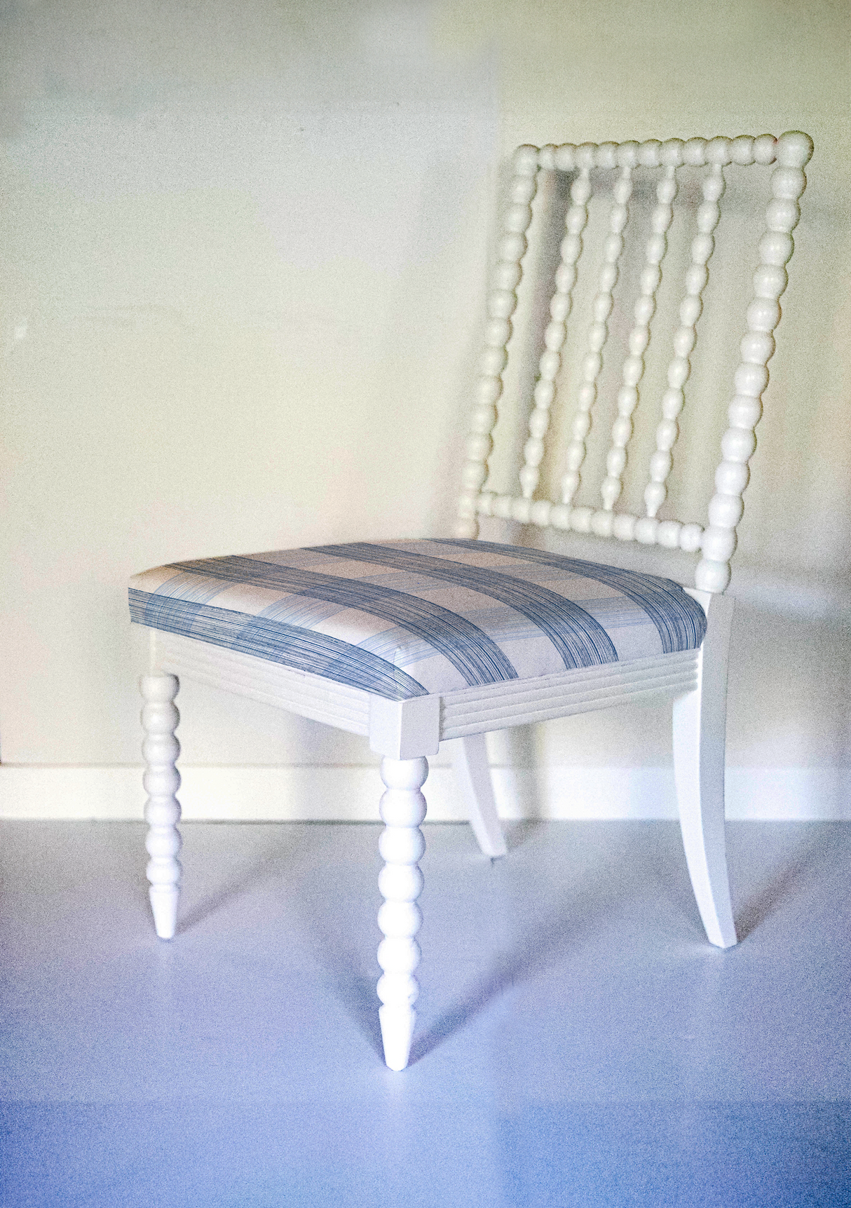 Bobbin Dining Chair with Rhubarb Gin Lane Upholstery