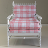 Think of England Armchair w/Gin Lane Celery Green Gingham Upholstery