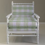 Think of England Armchair w/Gin Lane Rhubarb Gingham Upholstery