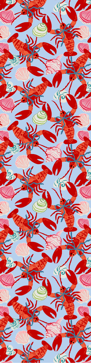 Rock Lobster Flame Red  Cloth Table Runner