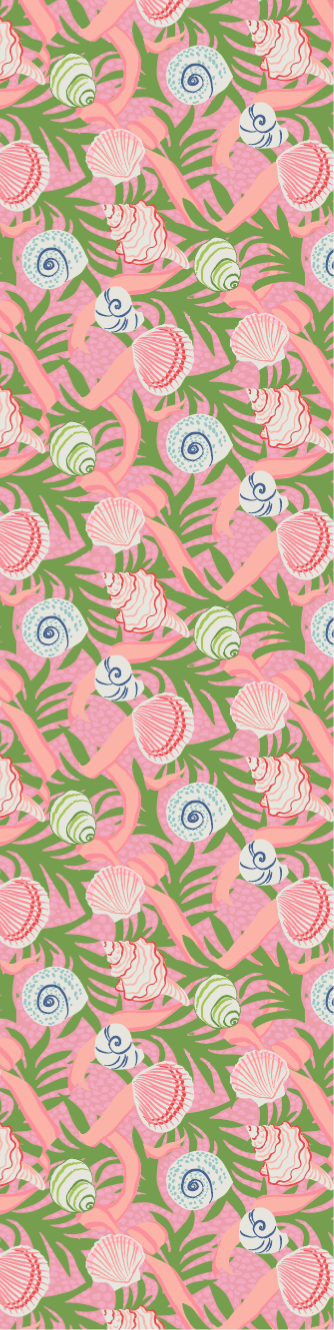 Shell Seekers Bahama Pink Cloth Table Runner
