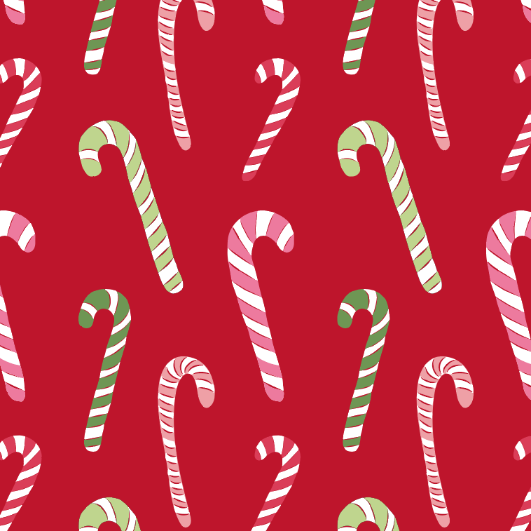 Dancing Christmas Candy Canes Red No-Iron Dinner Napkins, Set of 2