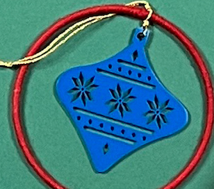 Pink, Blue, Red and Green Mod Christmas Ornament Gift Tie-Ons