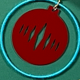 Pink, Blue, Red and Green Mod Christmas Ornament Gift Tie-Ons