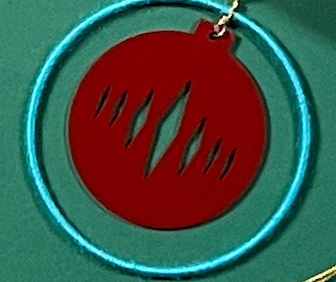Pink, Blue, Red and Green Mod Christmas Ornament Gift Tie-Ons