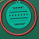 Pink, Blue, Red and Green Mod Christmas Ornament Gift Tie-Ons