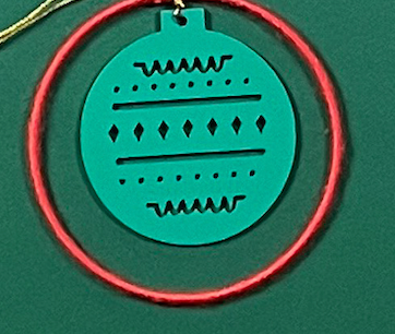 Pink, Blue, Red and Green Mod Christmas Ornament Gift Tie-Ons