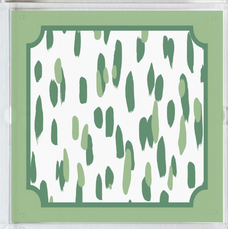 Club House Meadow Green Square Acrylic Tray, 3 Sizes