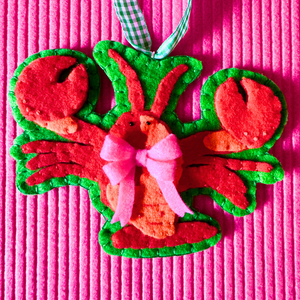 Handmade Shells and Lobster Felt Christmas Ornaments