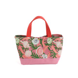 Shell Seekers Pink and Green Canvas Tote Bag, Large and Small