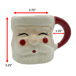 Ceramic Santa Christmas Mugs, Pair