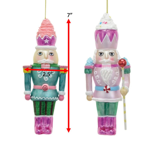 Colorful Glass Nutcracker Christmas Ornaments, Set of 2