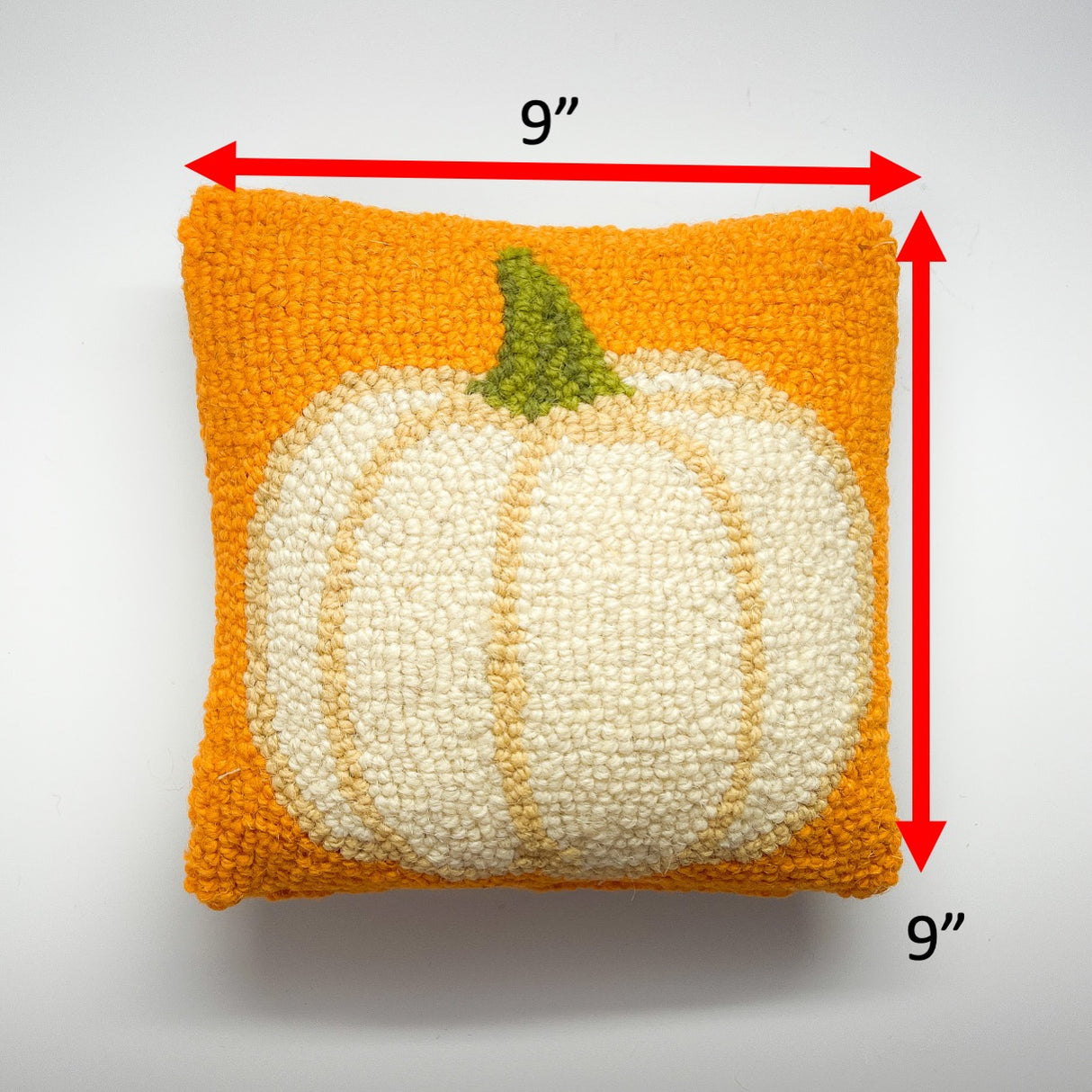 Fall/Halloween Pumpkin Hooked-Wool Accent Pillow