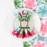 Snowflake Wonderland Christmas Cloth Dinner Napkins with Ric Rac, Set of 4