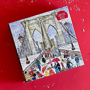 Snowy Scenes of Brooklyn Bridge Jigsaw Puzzles
