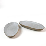 Shell shaped plate cream colored