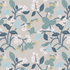 Lemon and strawberry wallpaper featuring white and blue motifs on a grey background
