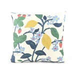 Back view of Strawberry Floral Square outdoor pillow.
