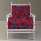 Strawberry Hill Red and Blue Upholstered Think of England Arm Chair