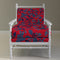 Strawberry Hill Red and Blue Upholstered Think of England Arm Chair