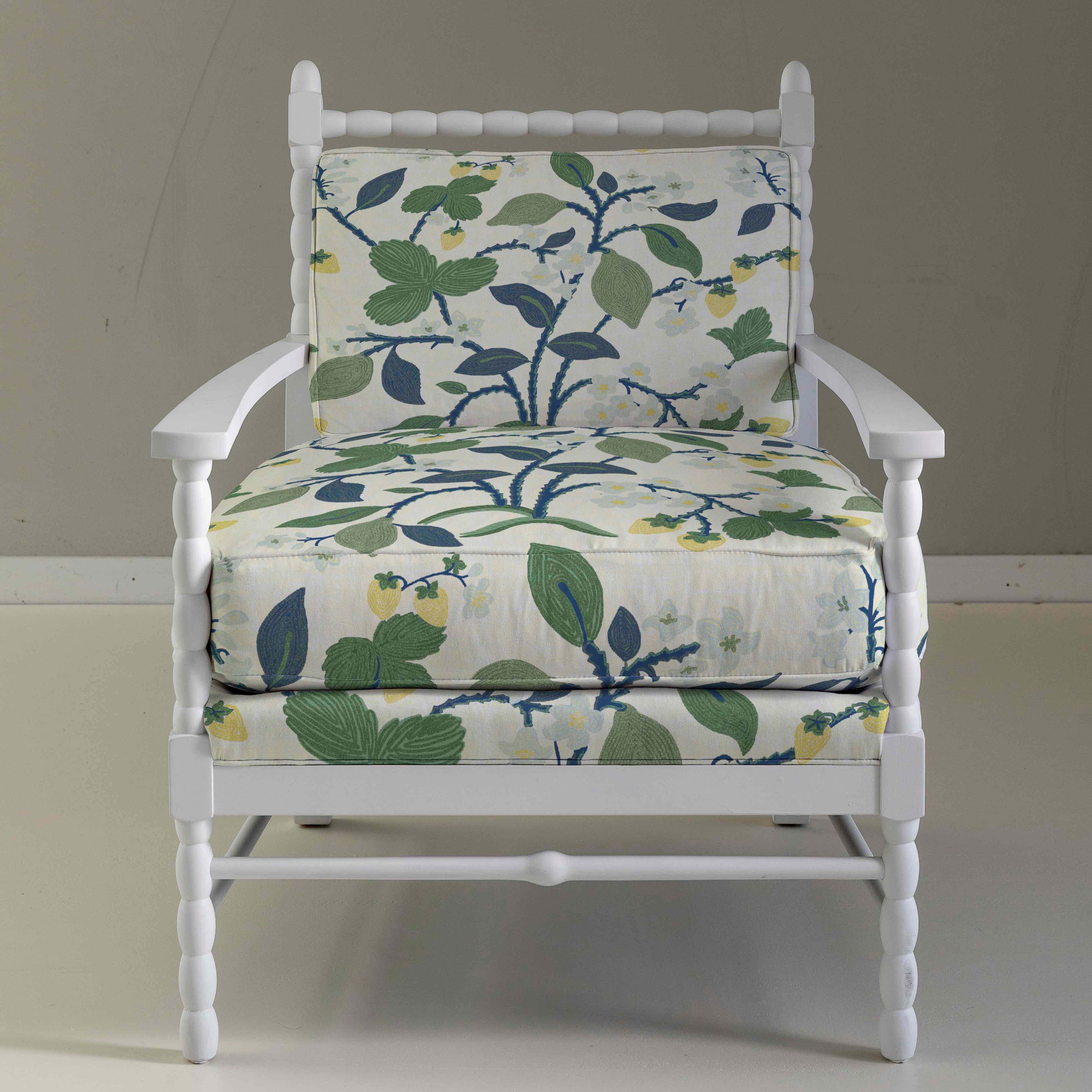 Strawberry Hill Lemon Grove Yellow Upholstered Think of England Chair