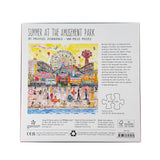 back of 500 piece jigsaw puzzle with summer amusement park scene 