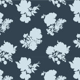 Swans Island Silhouette Unpasted Wallpaper - Navy Blue