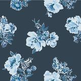 Swans Island Unpasted Wallpaper - Navy Blue