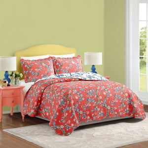 Temple Garden 3pc reversible bed set roomscene