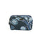 a medium Temple Garden toiletry bag in navy blue features light blue floral motif.