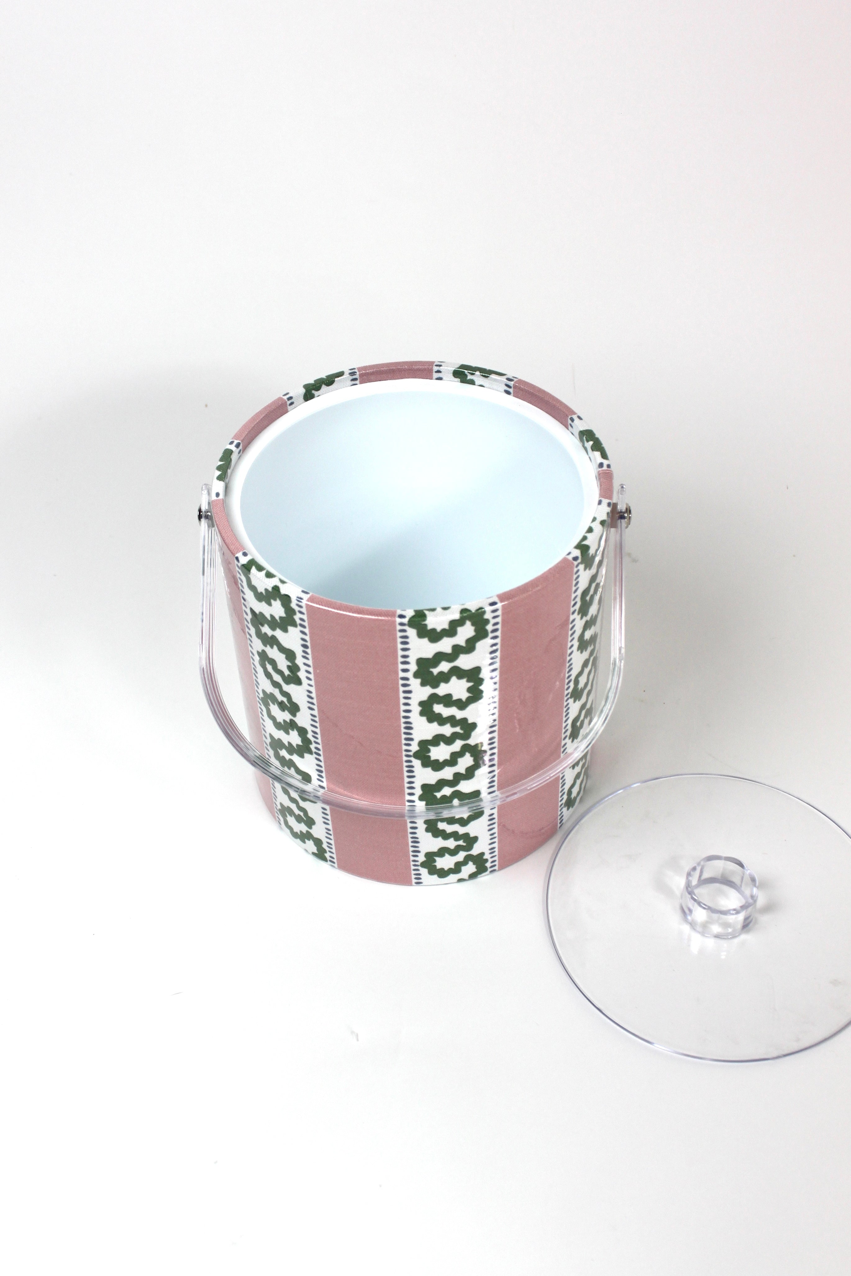 Harbor Trail Bahama Pink 3 qt. ice bucket with lid off and empty