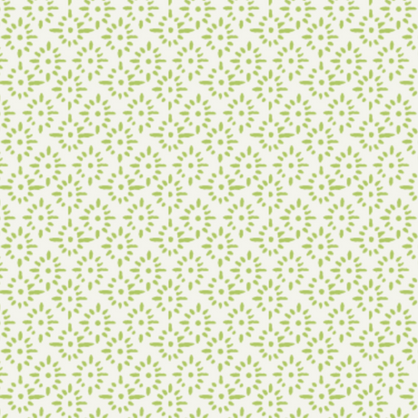 Green and white fabric with a provencal motif called "Toujours Provence" by Madcap cottage